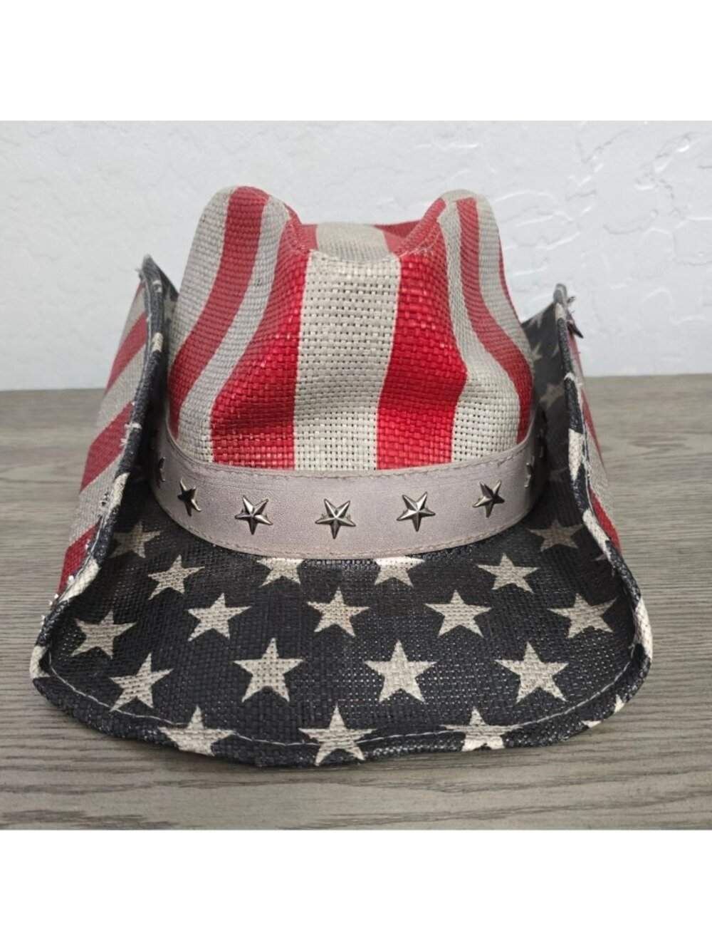 Peter Grimm Americana Straw Cowboy Hat With Star Studded Band - Picture 2 of 16